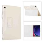 For Samsung Galaxy Tab S9 Litchi Texture Leather Tablet Case with Holder(White) - 1