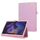 For Samsung Galaxy Tab A9+ Litchi Texture Leather Tablet Case with Holder(Pink) - 1