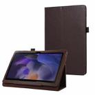 For Samsung Galaxy Tab A9+ Litchi Texture Leather Tablet Case with Holder(Brown) - 1