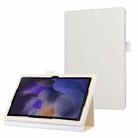 For Samsung Galaxy Tab A9+ Litchi Texture Leather Tablet Case with Holder(White) - 1