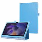 For Samsung Galaxy Tab A9+ Litchi Texture Leather Tablet Case with Holder(Sky Blue) - 1