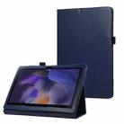 For Samsung Galaxy Tab A9 Litchi Texture Leather Tablet Case with Holder(Dark Blue) - 1