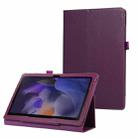 For Samsung Galaxy Tab A9 Litchi Texture Leather Tablet Case with Holder(Purple) - 1