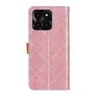 For Honor X6a European Floral Embossed Leather Phone Case(Pink) - 3