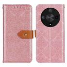 For Honor X9b European Floral Embossed Leather Phone Case(Pink) - 1