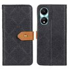 For Honor X5 Plus European Floral Embossed Leather Phone Case(Black) - 1