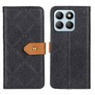 For Honor X8b European Floral Embossed Leather Phone Case(Black) - 1