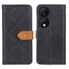 For Honor X7b European Floral Embossed Leather Phone Case(Black) - 1