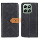 For Honor X6b European Floral Embossed Leather Phone Case(Black) - 1