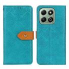 For Honor X6b European Floral Embossed Leather Phone Case(Blue) - 1