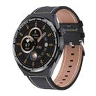 HDT MAX 1.60 inch Black Dial Leather Band IP68 Waterproof Smart Watch Support Bluetooth Call(Black) - 1