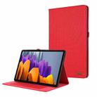 For Samsung Galaxy Tab S10 Ultra Fabric Texture Horizontal Flip Leather Tablet Case(Red) - 1