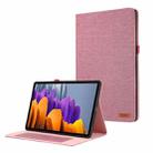 For Samsung Galaxy Tab S10 Ultra Horizontal Flip TPU + Fabric PU Leather Tablet Case(Rose Red) - 1