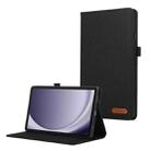 For Samsung Galaxy Tab A9 Horizontal Flip TPU + Fabric PU Leather Tablet Case(Black) - 1