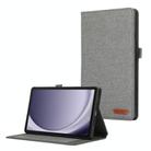 For Samsung Galaxy Tab A9 Horizontal Flip TPU + Fabric PU Leather Tablet Case(Grey) - 1