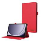 For Samsung Galaxy Tab A9+ Horizontal Flip TPU + Fabric PU Leather Tablet Case(Red) - 1