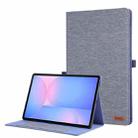For Samsung Galaxy Tab S10 FE+ Fabric Texture Horizontal Flip Leather Tablet Case(Dark Blue) - 1