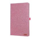 For Samsung Galaxy Tab S10 FE+ Fabric Texture Horizontal Flip Leather Tablet Case(Rose Red) - 2
