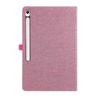 For Samsung Galaxy Tab S10 FE+ Fabric Texture Horizontal Flip Leather Tablet Case(Rose Red) - 3