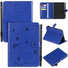 For Amazon Kindle Paperwhite 4 (2018) / 3 / 2 / 1 Cat Bee Embossing Pattern Shockproof Table PC Protective Horizontal Flip Leather Case with Card Slots & Wallet & Pen Slot & Sleep / Wake-up Function(Blue) - 1