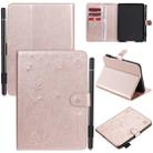 For Amazon Kindle Paperwhite 4 (2018) / 3 / 2 / 1 Cat Bee Embossing Pattern Shockproof Table PC Protective Horizontal Flip Leather Case with Card Slots & Wallet & Pen Slot & Sleep / Wake-up Function(Rose Gold) - 1
