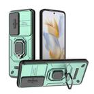 For Honor 90 5G Sliding Camshield TPU + PC Shockproof Phone Case with Holder(Green) - 1