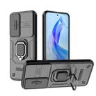 For Honor 90 Lite 5G Sliding Camshield TPU + PC Shockproof Phone Case with Holder(Black) - 1