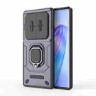 For Honor X40 5G Sliding Camshield TPU + PC Shockproof Phone Case with Holder(Purple) - 1