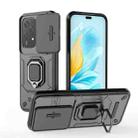 For Honor 200 Lite 5G Global Sliding Camshield TPU + PC Shockproof Phone Case with Holder(Black) - 1