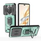 For Honor X60 Pro 5G Sliding Camshield TPU + PC Shockproof Phone Case with Holder(Green) - 1