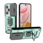 For Honor 400 Pro 5G Global 160.8mm Sliding Camshield TPU + PC Shockproof Phone Case with Holder(Green) - 1