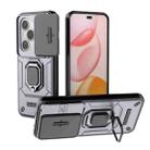 For Honor 400 Pro 5G Global 160.8mm Sliding Camshield TPU + PC Shockproof Phone Case with Holder(Purple) - 1