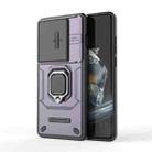 For OnePlus 12 5G Sliding Camshield TPU + PC Shockproof Phone Case with Holder(Purple) - 1