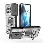 For OnePlus 13 5G Sliding Camshield TPU + PC Shockproof Phone Case with Holder(Grey) - 1