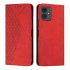 For Motorola Moto G14 Diamond Splicing Skin Feel Magnetic Leather Phone Case(Red) - 1