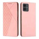 For Motorola Moto G14 Diamond Splicing Skin Feel Magnetic Leather Phone Case(Rose Gold) - 1