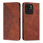 For Motorola Edge 40 Diamond Splicing Skin Feel Magnetic Leather Phone Case(Brown) - 1