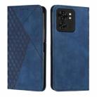 For Motorola Edge 40 Diamond Splicing Skin Feel Magnetic Leather Phone Case(Blue) - 1