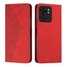 For Motorola Edge 40 Diamond Splicing Skin Feel Magnetic Leather Phone Case(Red) - 1