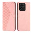 For Motorola Edge 40 Diamond Splicing Skin Feel Magnetic Leather Phone Case(Rose Gold) - 1