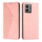 For Motorola Edge 40 Neo Diamond Splicing Skin Feel Magnetic Leather Phone Case(Rose Gold) - 1