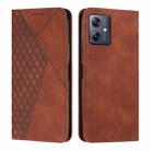For Motorola Moto G54 Diamond Splicing Skin Feel Magnetic Leather Phone Case(Brown) - 1