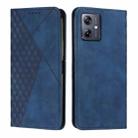 For Motorola Moto G54 Diamond Splicing Skin Feel Magnetic Leather Phone Case(Blue) - 1