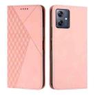 For Motorola Moto G54 Diamond Splicing Skin Feel Magnetic Leather Phone Case(Rose Gold) - 1