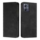 For Motorola Moto G54 Diamond Splicing Skin Feel Magnetic Leather Phone Case(Black) - 1