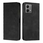 For Motorola Moto G84 Diamond Splicing Skin Feel Magnetic Leather Phone Case(Black) - 1