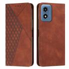 For Motorola Moto G04 / G24 Diamond Splicing Skin Feel Magnetic Leather Phone Case(Brown) - 1