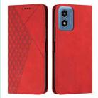 For Motorola Moto G04 / G24 Diamond Splicing Skin Feel Magnetic Leather Phone Case(Red) - 1