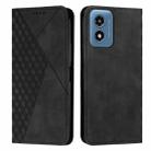 For Motorola Moto G04 / G24 Diamond Splicing Skin Feel Magnetic Leather Phone Case(Black) - 1