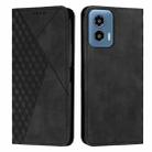 For Motorola Moto G34 5G Diamond Splicing Skin Feel Magnetic Leather Phone Case(Black) - 1
